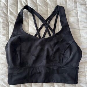 Lululemon Black Camouflage Longline Sports Bra size 4